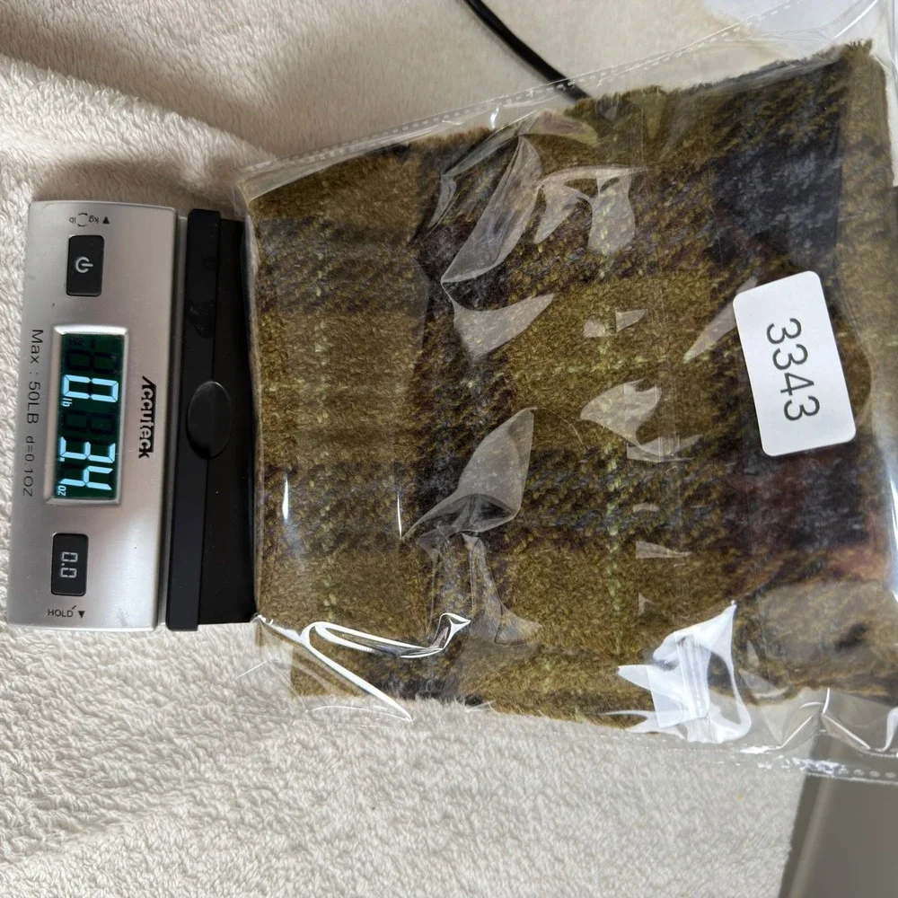 Burberry London Olive Green Plaid Merino Wool Angora Scarf Made in Scotland